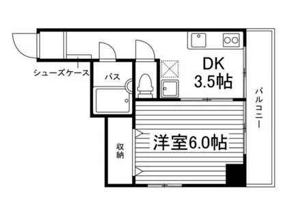 グレイス岡山(1DK/2階)の間取り写真