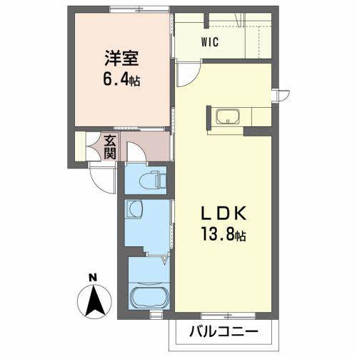 ツインフォール(1LDK/1階)の間取り写真
