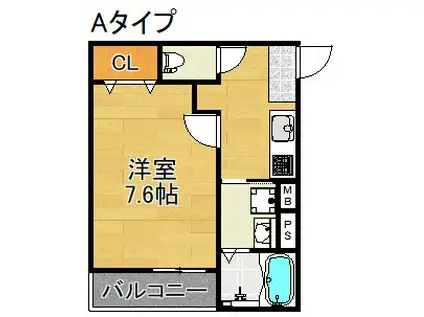 フジパレス我孫子前VI番館(1K/1階)の間取り写真