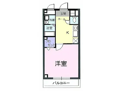 センテナリオK(1K/2階)の間取り写真