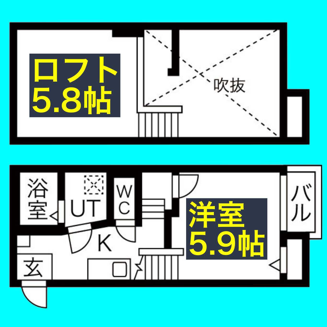 CREO中村公園七番館(1K/1階)の間取り写真