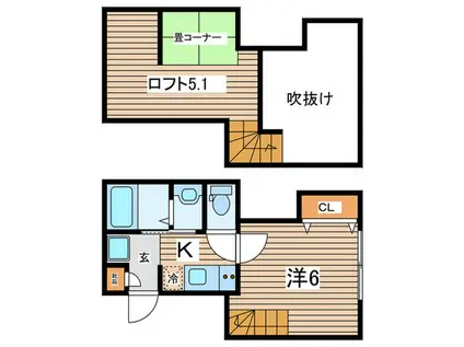 BRESTYLE NIPPA A棟(1K/3階)の間取り写真