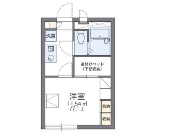 レオパレスM(1K/2階)の間取り写真