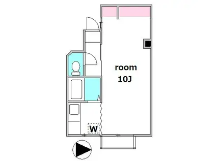 都築ビル(ワンルーム/2階)の間取り写真