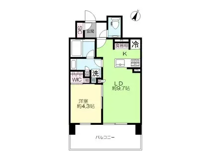 パークホームズ初台ザレジデンス(1LDK/4階)の間取り写真