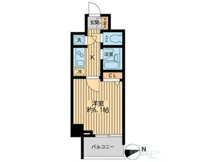 HF早稲田レジデンスII(1K/7階)の間取り写真