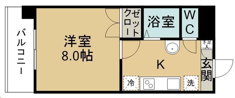 グラン・ドミール燕沢(1K/8階)の間取り写真