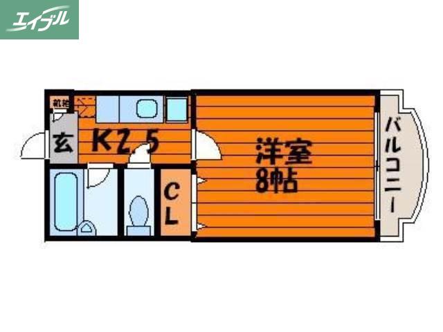 セントリヴィエール南方(1K/3階)の間取り写真