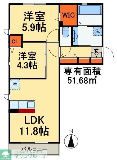 SPERANZA(2LDK/2階)の間取り写真