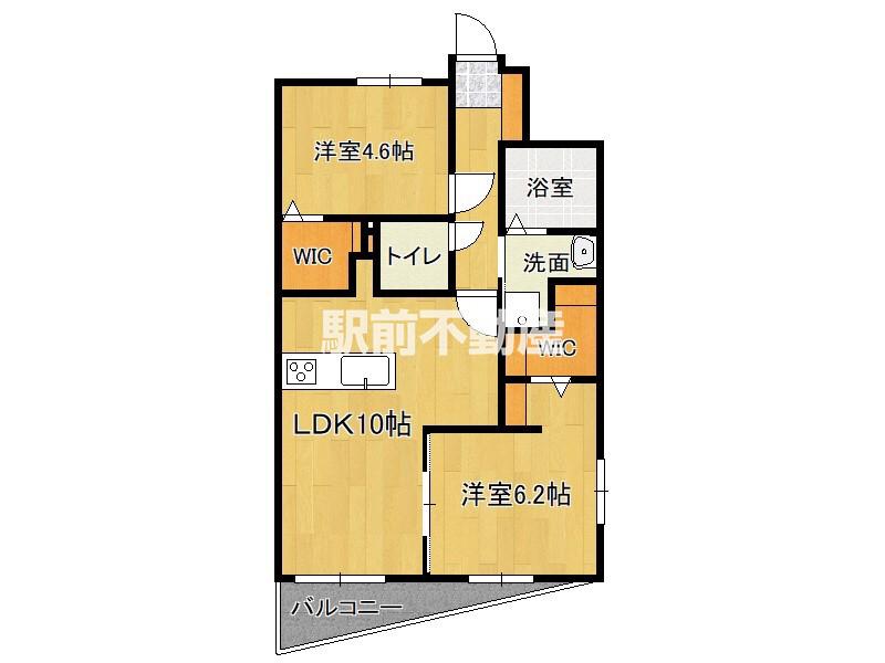 MODERN ASPIRATION西新ク(2LDK/5階)の間取り写真