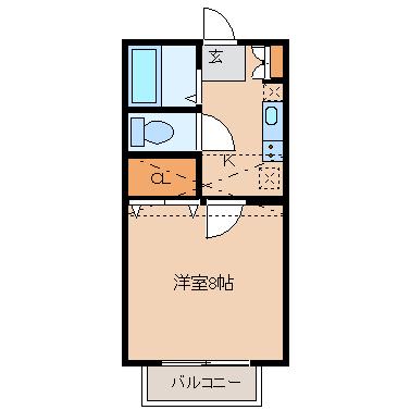アヴァンセ富沢南五番館(1K/1階)の間取り写真