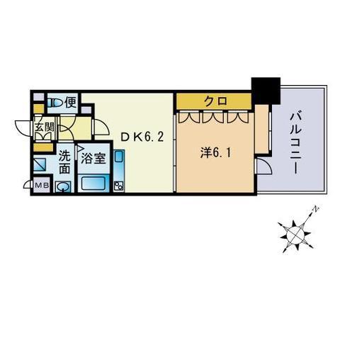 サムティ天神南(1DK/11階)の間取り写真