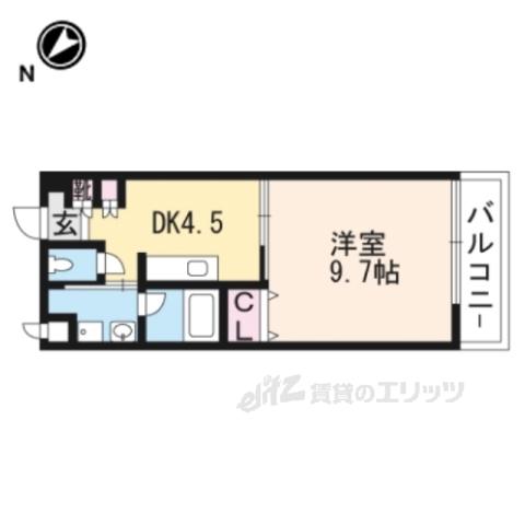 レキュリーブルー(1DK/1階)の間取り写真