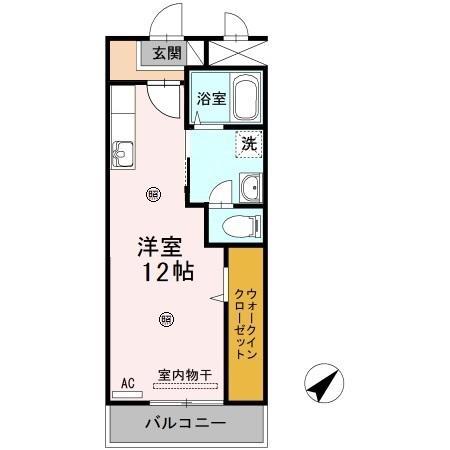 クレール静(ワンルーム/2階)の間取り写真
