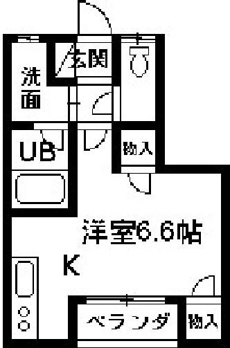 南町山岸ハイツ(1K/2階)の間取り写真