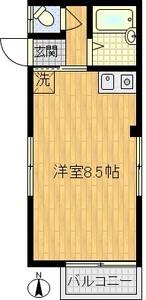 エヌケービル(ワンルーム/3階)の間取り写真