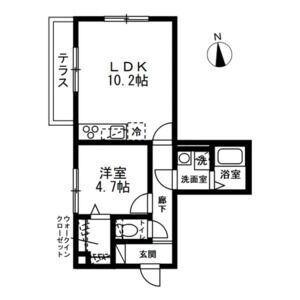 アレグリアIII(1LDK/1階)の間取り写真
