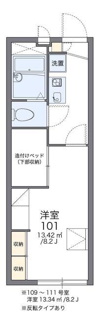 レオパレスGATESMILLS(1K/2階)の間取り写真