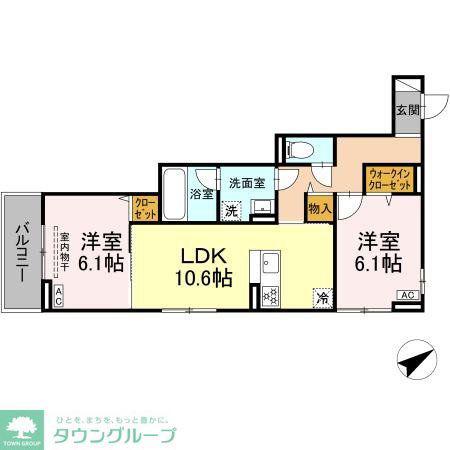 D PAINA 生田(2LDK/3階)の間取り写真
