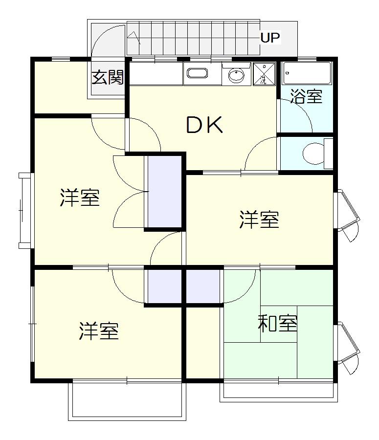 上新田ハウス2F(4DK/2階)の間取り写真