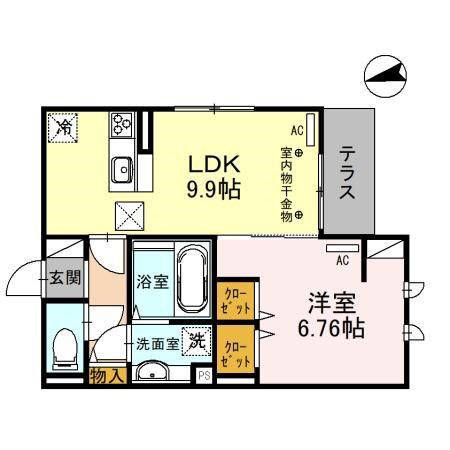 セッティエーム高崎(1LDK/3階)の間取り写真