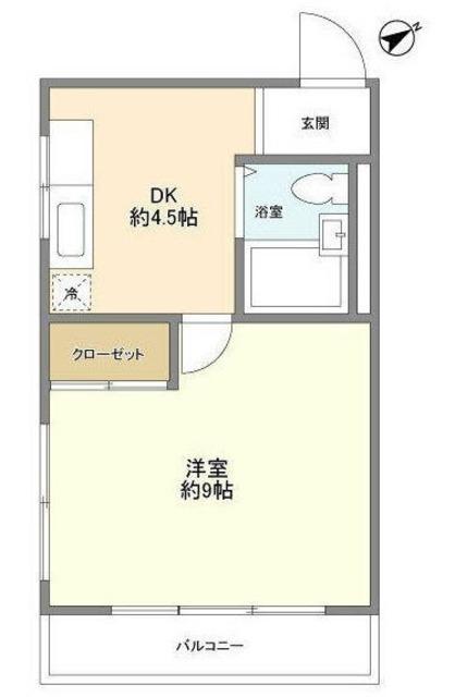 西麻布コンド(1DK/7階)の間取り写真