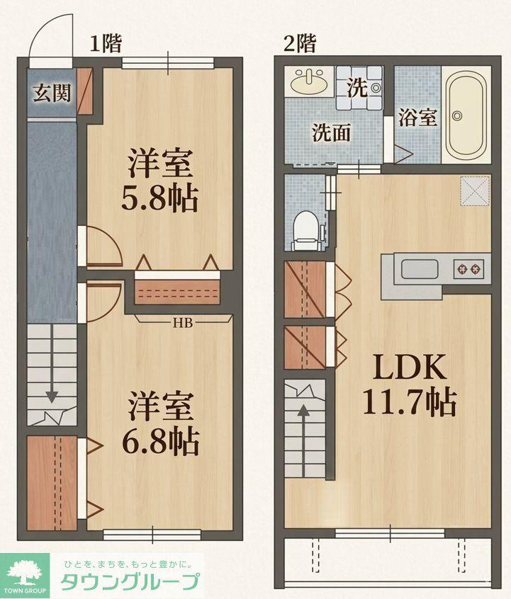 MAISON ETERNO(2LDK/1階)の間取り写真