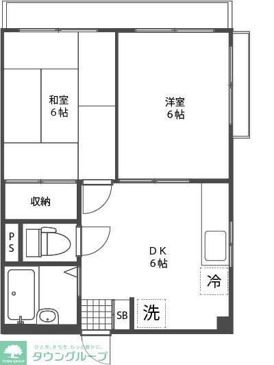 パセオモリ(2DK/2階)の間取り写真