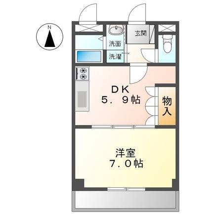 プランドール(1DK/1階)の間取り写真