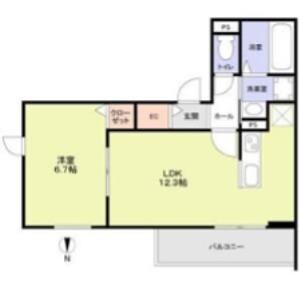 FOREST MAISON 京都北山 ウエスト(1LDK/1階)の間取り写真