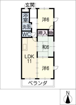 M・A・FLAT・II(3LDK/4階)の間取り写真