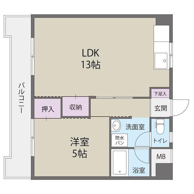 ラフォーレドイ(1LDK/5階)の間取り写真