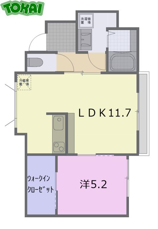 OCEAN 松阪(1LDK/1階)の間取り写真