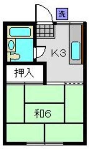 コタニハウス(1K/2階)の間取り写真