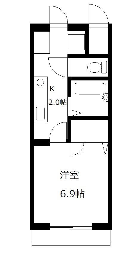 BLOOM(1K/2階)の間取り写真