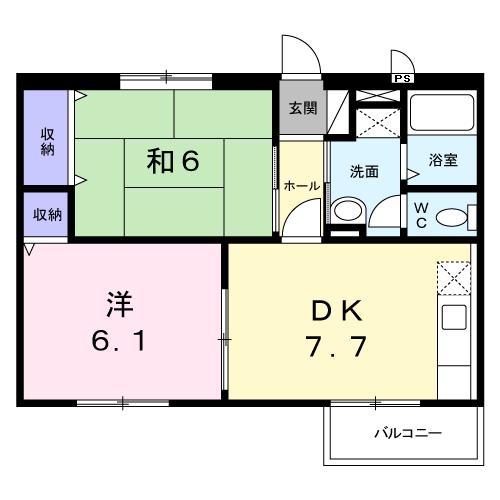 アルテ-ル(2DK/1階)の間取り写真