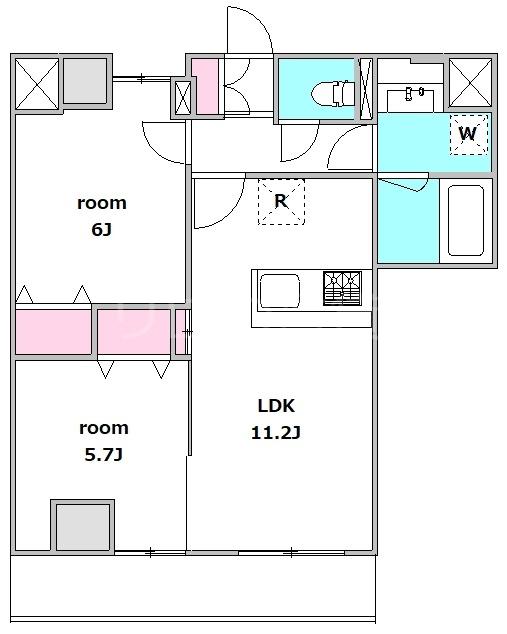 YAMAICHI LIVING(2LDK/3階)の間取り写真