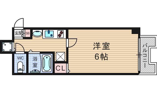 プレサンス難波イーストモダニティ(1K/3階)の間取り写真