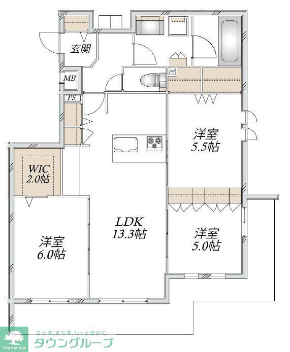 GRAND CHATEAU 二ツ橋(3LDK/2階)の間取り写真