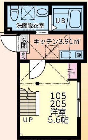 UNIKS二俣川(1K/1階)の間取り写真