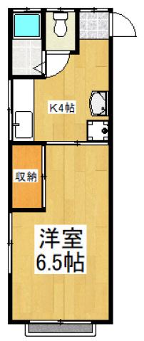 コスモ北原(1DK/2階)の間取り写真