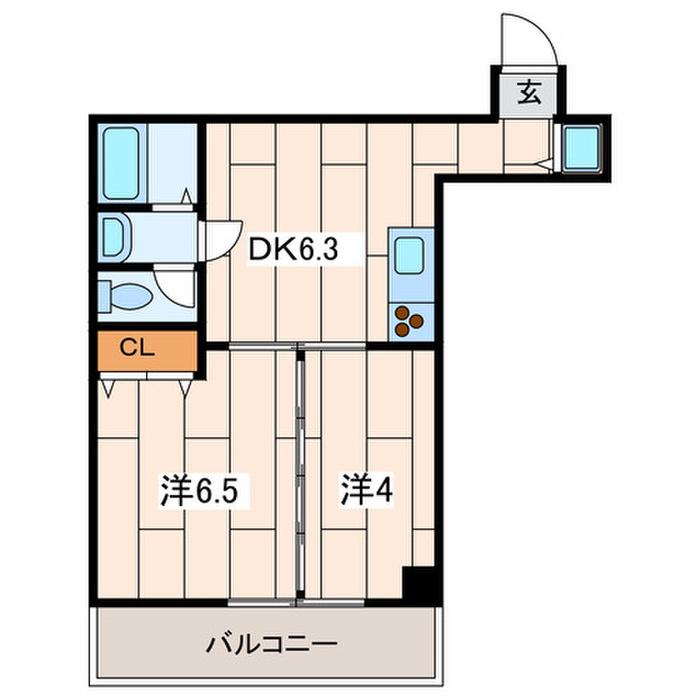 ローズマンションR&A(2DK/3階)の間取り写真