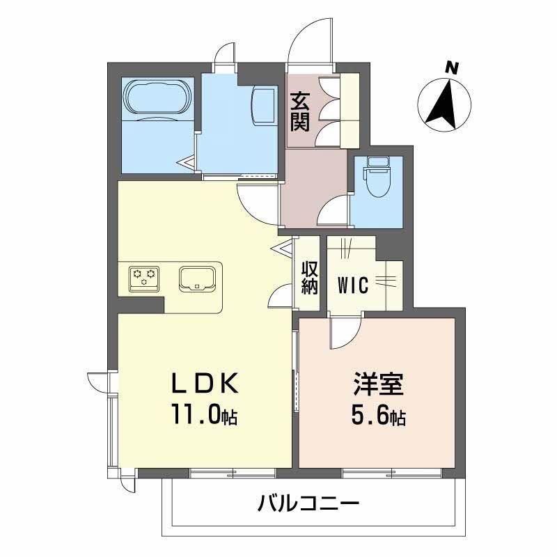アルーア(1LDK/1階)の間取り写真