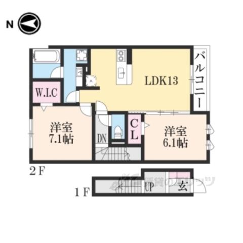BELLE FAMILLE(2LDK/2階)の間取り写真