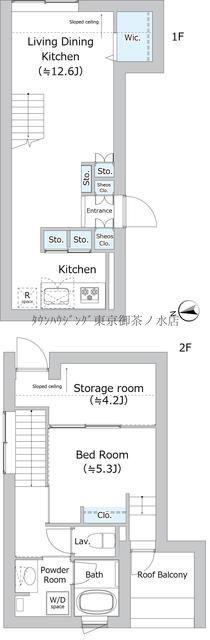 EDIT御茶ノ水妻恋坂(1SLDK/5階)の間取り写真