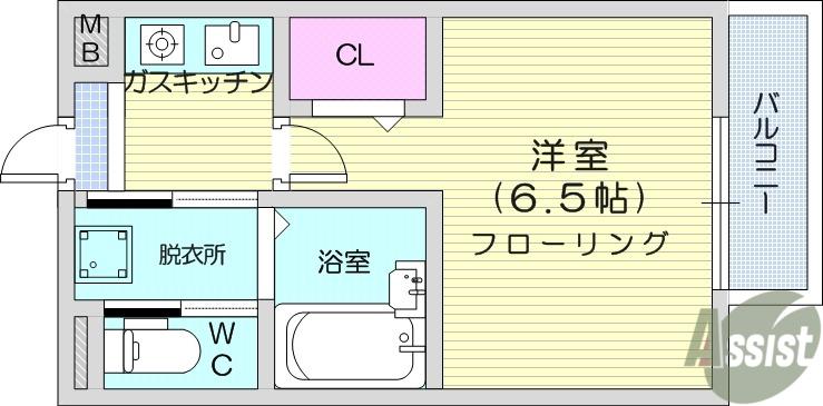 ニューハイムニュー(1K/3階)の間取り写真