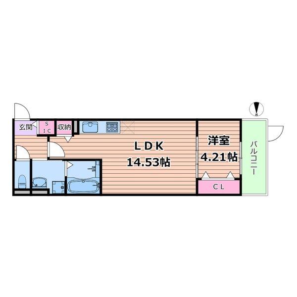 AI-MAISON 田辺/昭和町(1LDK/1階)の間取り写真