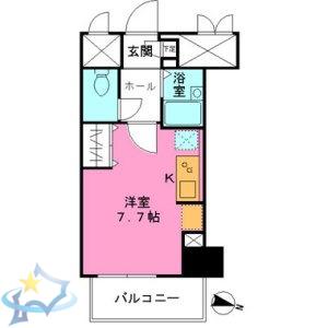 ウエスト10(ワンルーム/6階)の間取り写真
