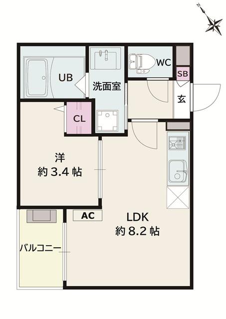 JACK KOYOIII(1LDK/1階)の間取り写真