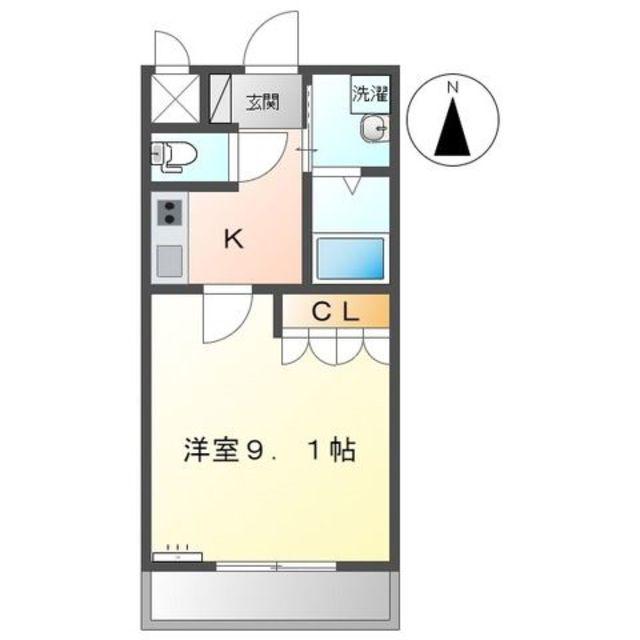 グリーンタウン(1K/2階)の間取り写真